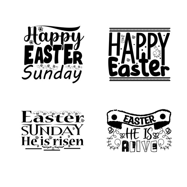 Diseño de tipografía de letras de feliz pascua