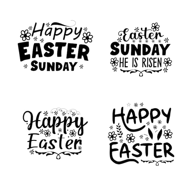 Diseño de tipografía de letras de feliz pascua