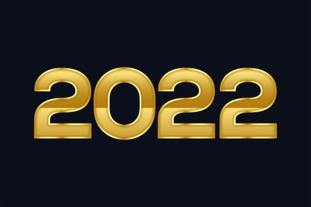 Diseño de tipografía de letras manuscritas de año nuevo dorado 2022