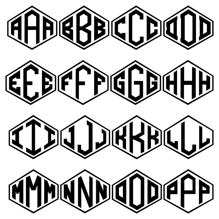 Vector diseño de tipografía de monograma de la a a la z