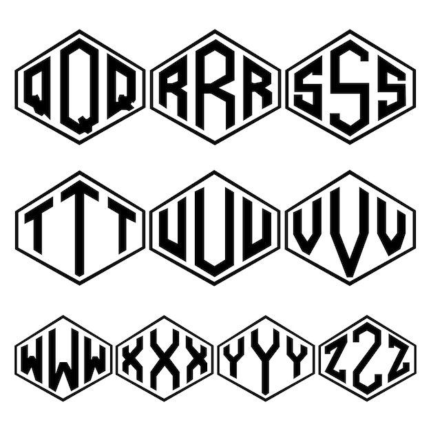 Diseño de tipografía de monograma de la A a la Z