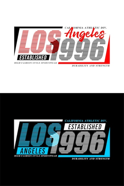 Diseño de tipografía de Los Ángeles California para camiseta de hombre.