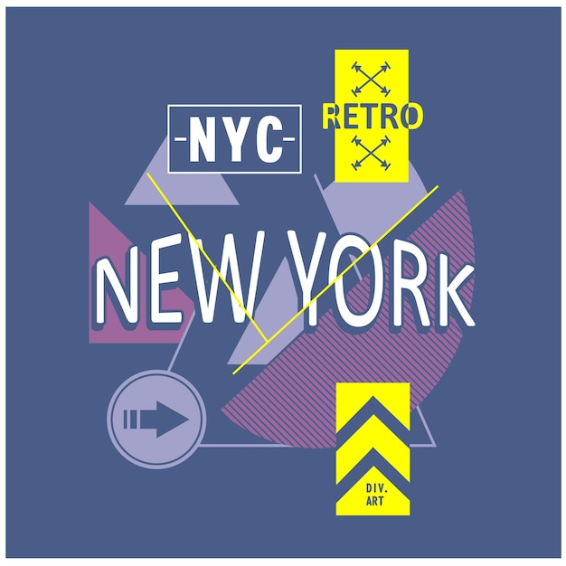 Diseño de tipografía de nueva york para camiseta