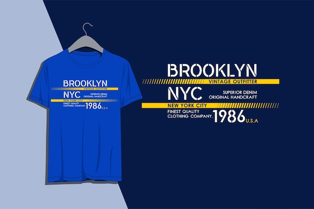 Diseño de tipografía NYC Brooklyn para camiseta de hombre