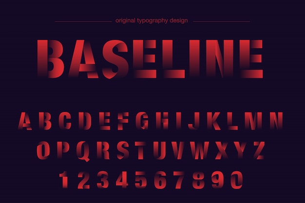 Diseño de tipografía en rodajas rojo negrita