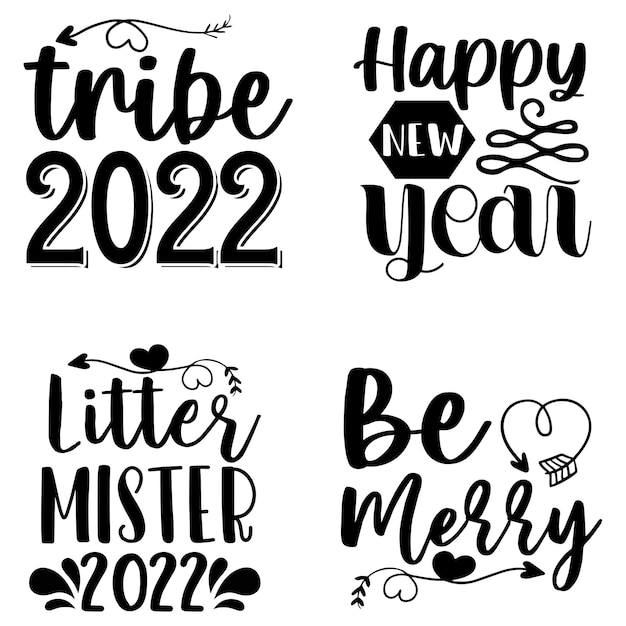 Diseño de tipografía svg de año nuevo