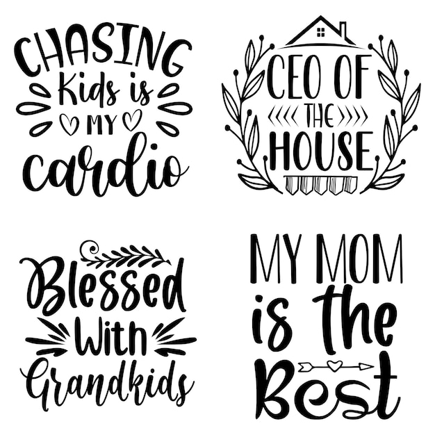 Diseño de tipografía svg de mamá