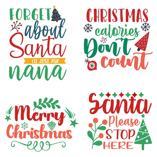 Vector diseño de tipografía svg de navidad