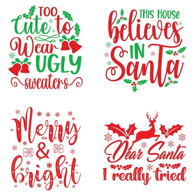 Vector diseño de tipografía svg de navidad