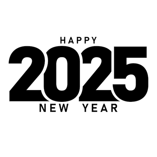 Diseño de tipografía de texto de año nuevo 2025.