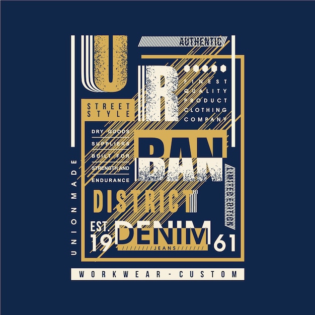 Diseño de tipografía de texto denim urbano