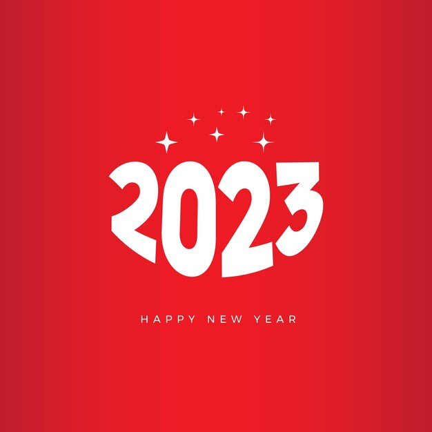 Vector diseño de tipografía de texto feliz año nuevo 2023