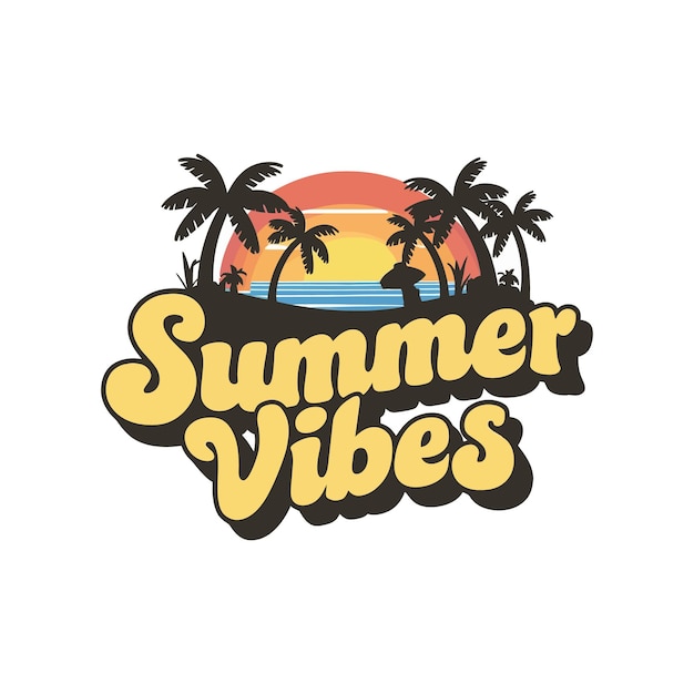 Diseño de tipografía y vector libre de Summer Vibes