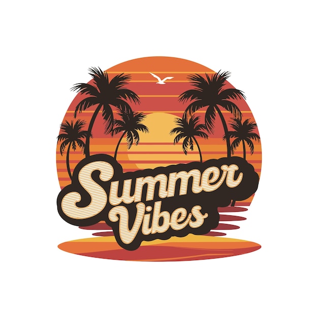 Diseño de tipografía y vector libre de Summer Vibes