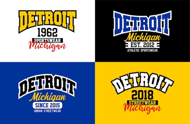 Diseño de tipografía vintage de detroit para camisetas