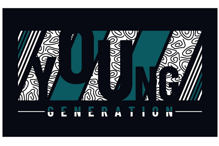 Vector diseño de tipografía vintage de generación joven en ropa de camiseta de ilustración vectorial y otros usos