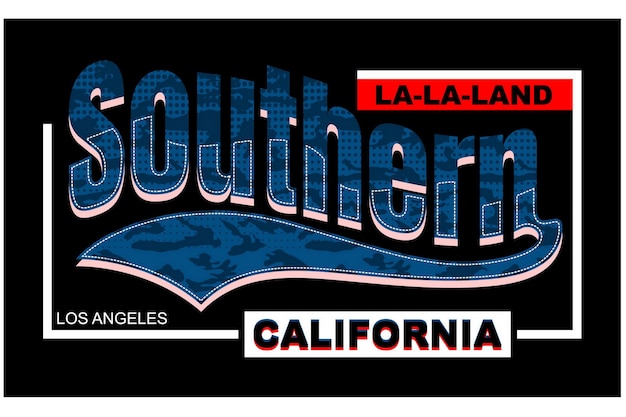 Diseño de tipografía vintage del sur de California en ropa de camiseta de ilustración vectorial y otros usos