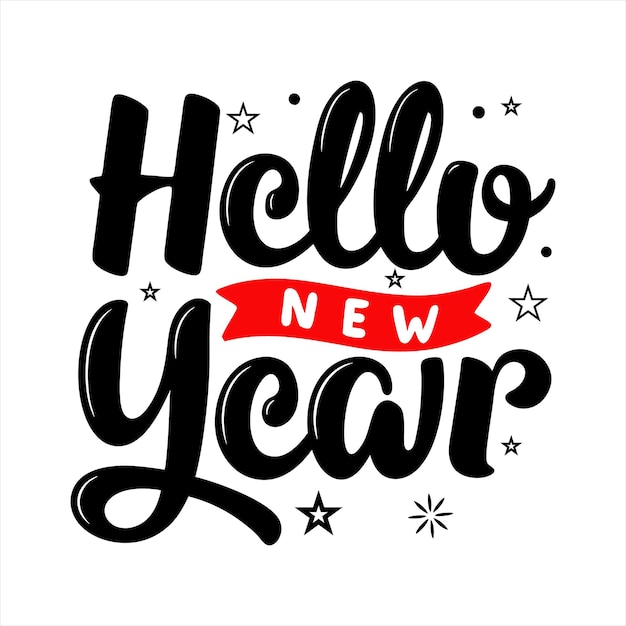 Diseño tipográfico de año nuevo amarillo diseño de letras ilustración vectorial