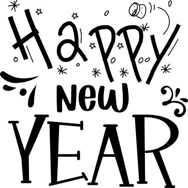 Diseño tipográfico de Año Nuevo