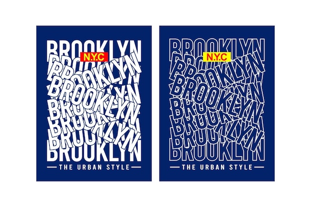 Diseño tipográfico de brooklyn para estampado de camisetas