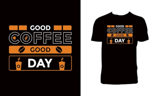 Diseño tipográfico de camiseta de café