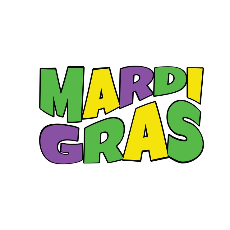 Vector diseño tipográfico de camisetas de mardi gras