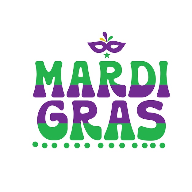 Diseño tipográfico de camisetas de Mardi Gras
