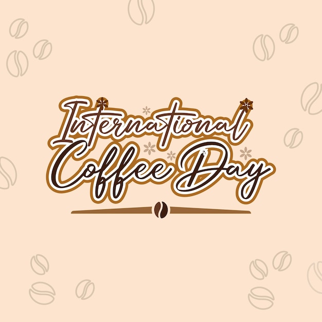 Diseño tipográfico del día internacional del café