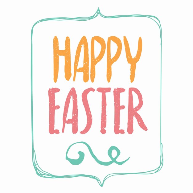 Diseño tipográfico de Feliz Pascua Isolado en fondo blanco Letra