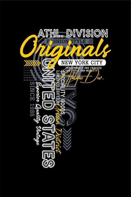 Diseño tipográfico de NYC para camiseta de hombre.