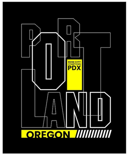 Diseño tipográfico Portland Oregon Vintage en ropa de camiseta de ilustración vectorial y otros usos