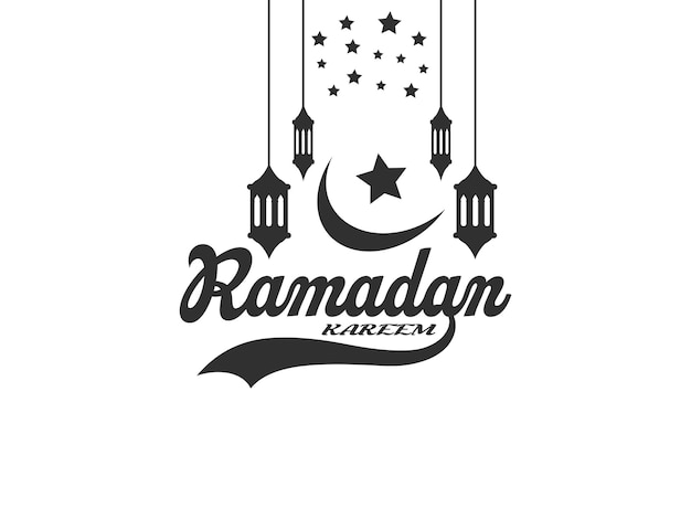 Vector diseño tipográfico de ramadan kareem