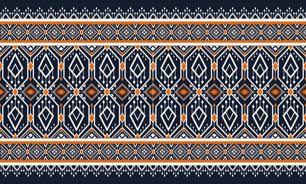 Diseño tradicional de patrón oriental étnico geométrico para fondo, alfombra, papel tapiz, ropa, envoltura, Batik, tela, estilo de bordado de ilustración vectorial.