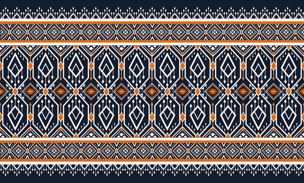 Diseño tradicional de patrón oriental étnico geométrico para fondo, alfombra, papel tapiz, ropa, envoltura, batik, tela, estilo de bordado de ilustración vectorial.