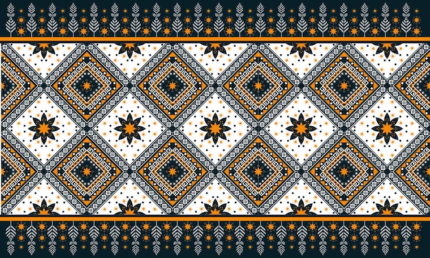 Diseño tradicional de patrones sin fisuras orientales étnicos geométricos para fondo, alfombra, papel pintado, ropa, envoltura, batik, tela, ilustración vectorial.estilo de bordado.