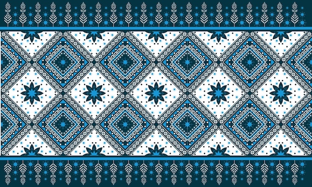 Diseño tradicional de patrones sin fisuras orientales étnicos geométricos para fondo, alfombra, papel pintado, ropa, envoltura, batik, tela, ilustración vectorial.estilo de bordado.