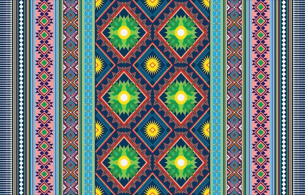 Diseño tradicional de patrones sin fisuras orientales étnicos geométricos para fondo, alfombra, papel tapiz