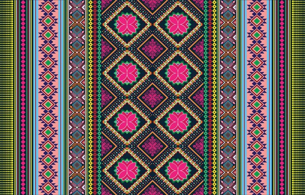 Diseño tradicional de patrones sin fisuras orientales étnicos geométricos para fondo, alfombra, papel tapiz