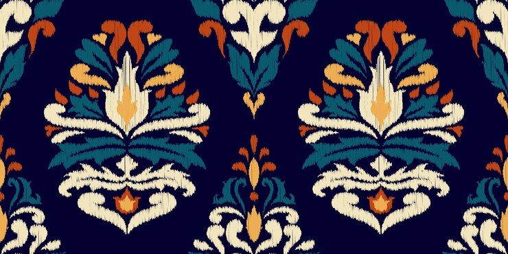 Vector diseño tradicional de patrones sin fisuras orientales étnicos ikat para ropa tela alfombra papel tapiz
