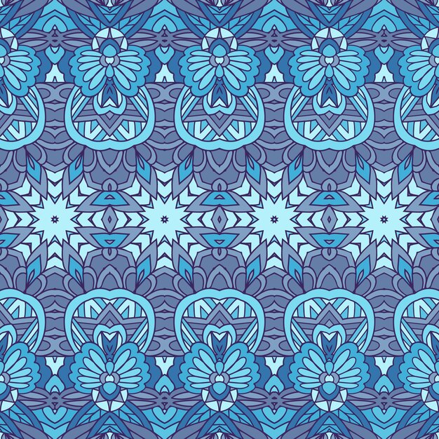 Diseño transparente de vector de patrón ornamental azul