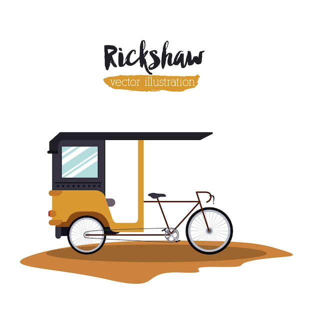 Vector diseño de transporte de rickshaw