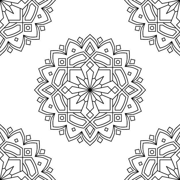 Diseño de trazo de arte de mandala islámico