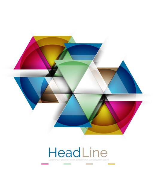Diseño de triángulo moderno de vidrio brillante