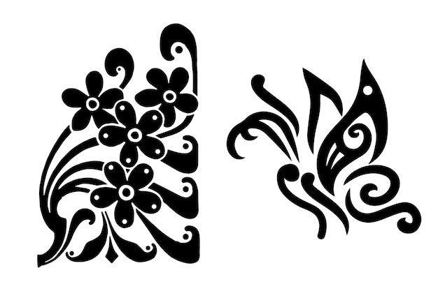 Diseño tribal del tatuaje de la mariposa