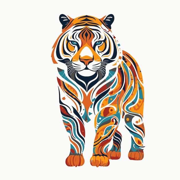 Vector diseño tribal del tigre