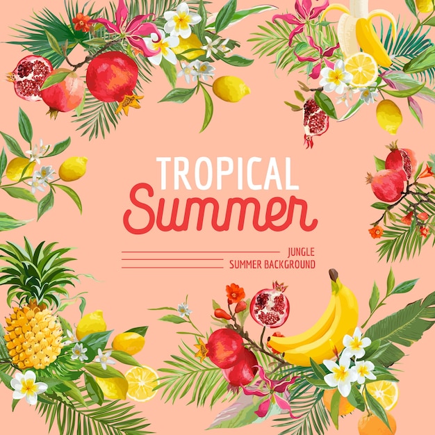 Diseño tropical con frutas exóticas