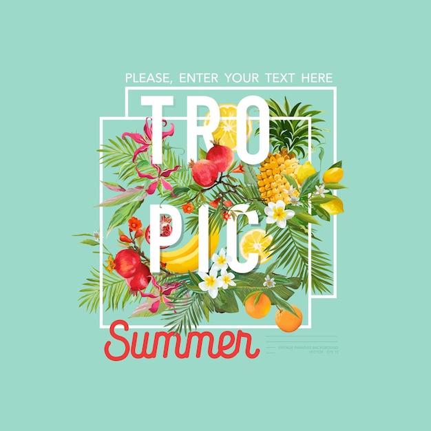 Diseño tropical con frutas exóticas