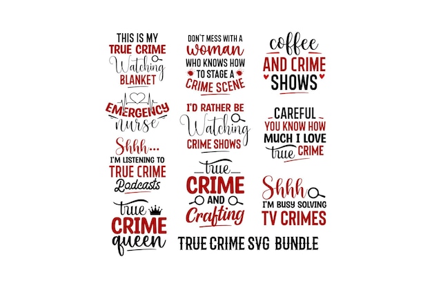 El diseño de True Crime SVG Bundle