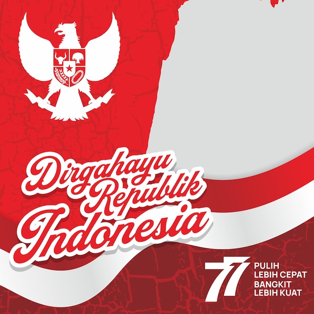 Diseño twibbon del día de la independencia de indonesia