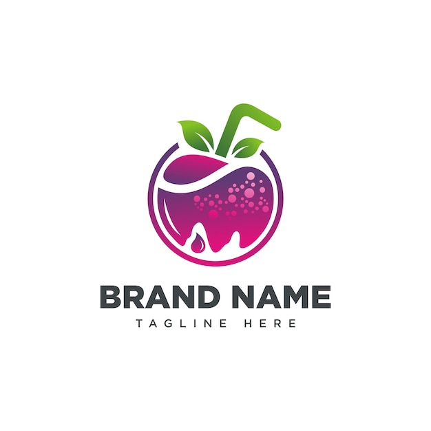 Diseño único y atractivo del vector de bebidas de jugo fresco